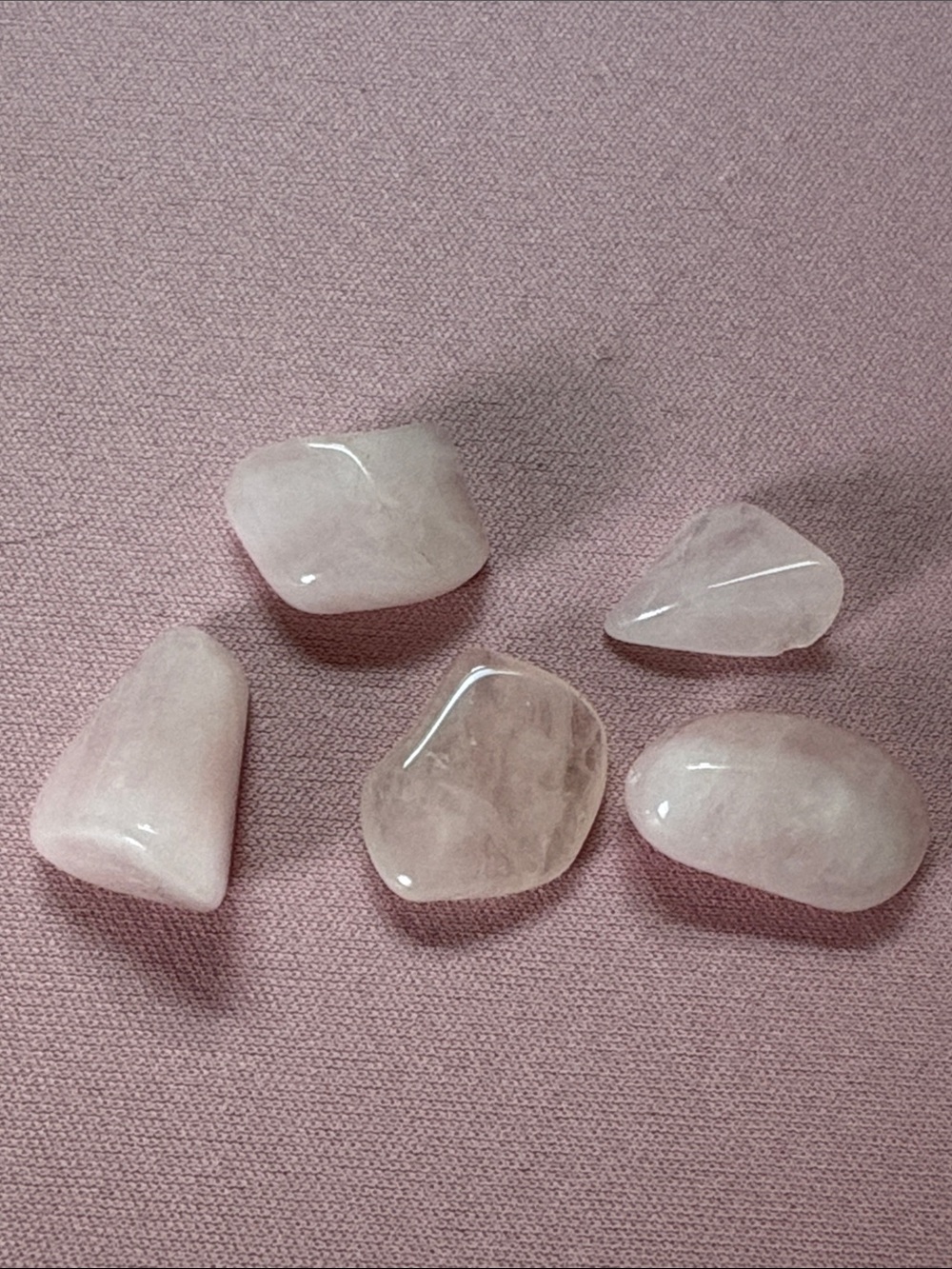 Rose Quartz pocket stones-set of 5